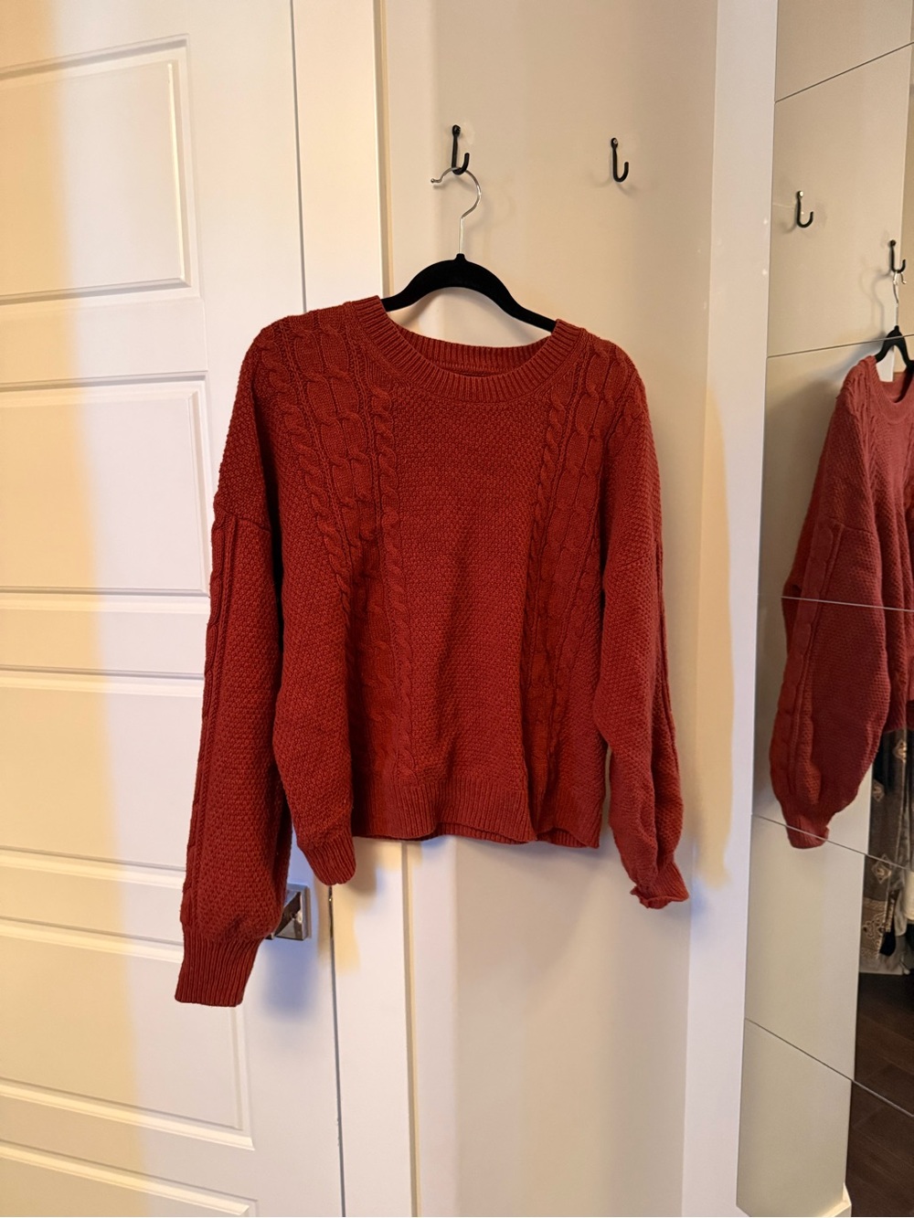 GAP Rust Cable-Knit Crewneck Sweater